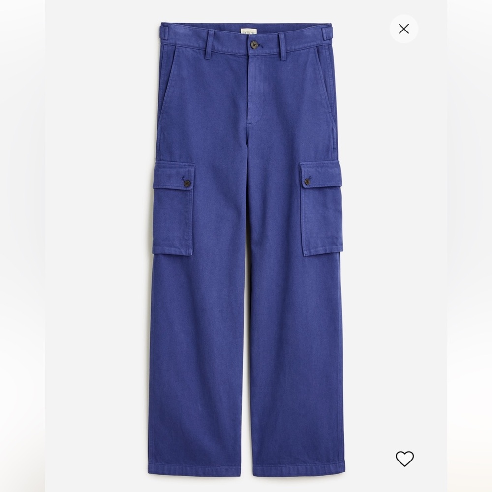 JCrew Relaxed Cargo Pant in Heavyweight Twill Work Wear Wide Leg